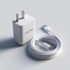 Visutra 22.5W Fast Charger with USB-C Cable, Quick Charge 3.0 Power Adapter Compatible with Redmi Note Series, Poco, Mi, Any Type C Devices - with Power Delivery (White) - Image 2