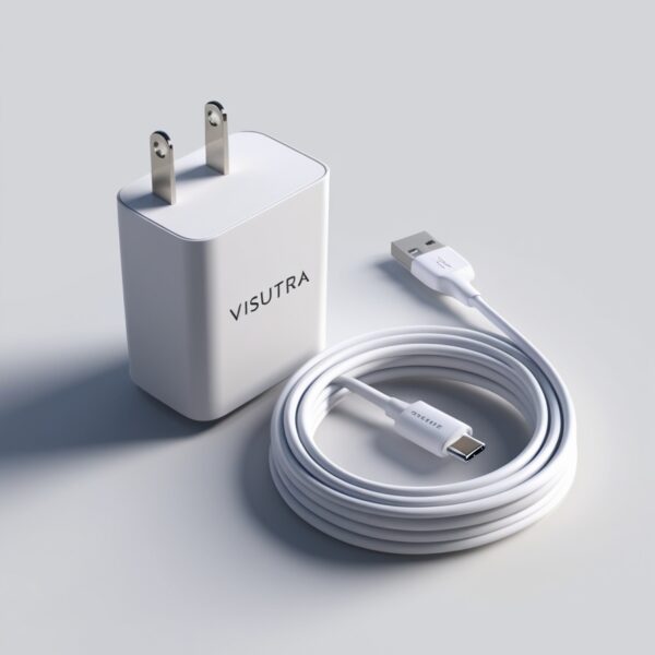 Visutra 22.5W Fast Charger with USB-C Cable, Quick Charge 3.0 Power Adapter Compatible with Redmi Note Series, Poco, Mi, Any Type C Devices - with Power Delivery (White)